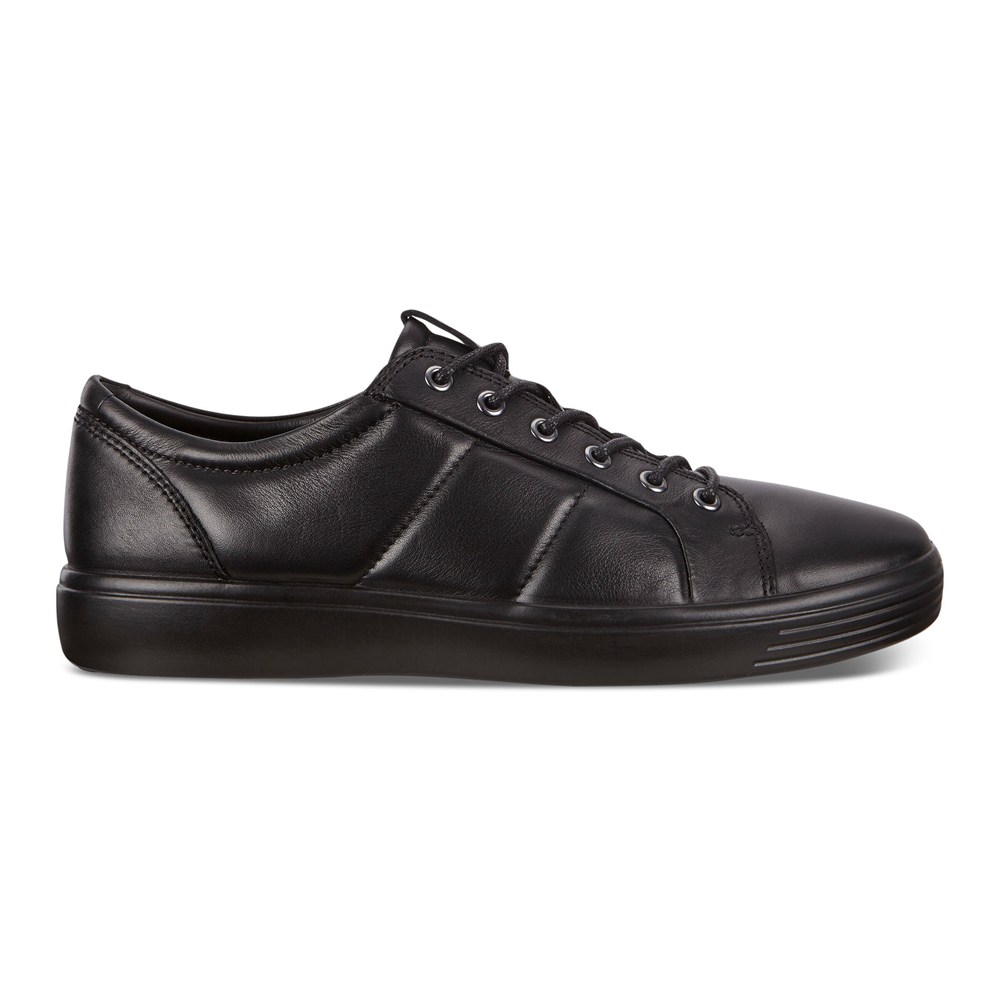 Mens Sneakers - ECCO Soft 7 Padded Leathers - Black - 6813BIRMQ